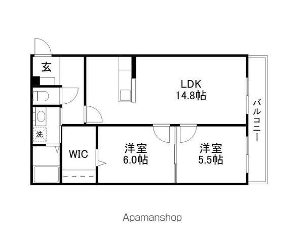 SANAEマンション(2LDK/1階)の間取り写真
