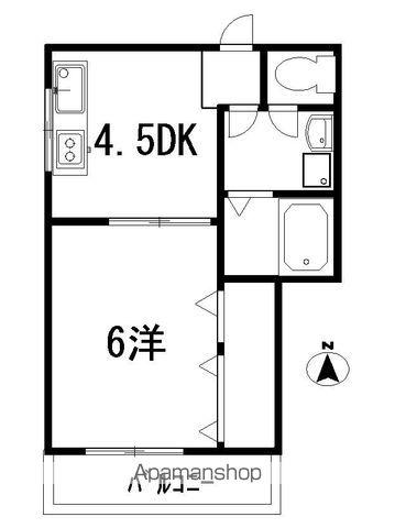 ハーモニーハイツ(1DK/3階)の間取り写真