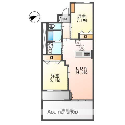 リヴェール(2LDK/1階)の間取り写真