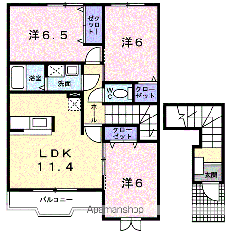 セレーノⅠ(3LDK/2階)の間取り写真