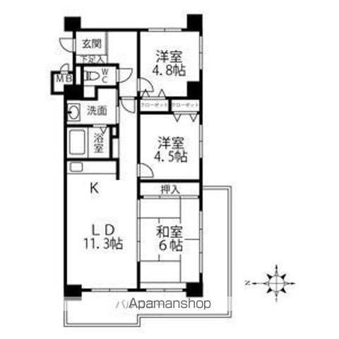 クリオ行啓通参番館(3LDK/3階)の間取り写真