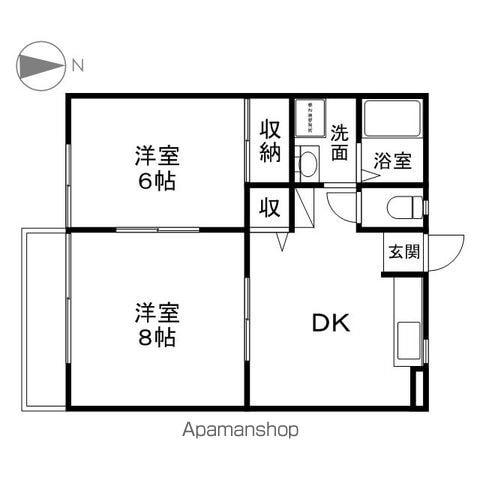 サプリング(2DK/1階)の間取り写真