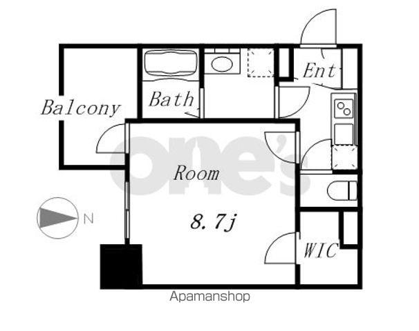 プレサンス丸の内アデル(1K/8階)の間取り写真