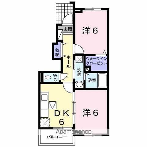 フレイム 雪(2DK/1階)の間取り写真