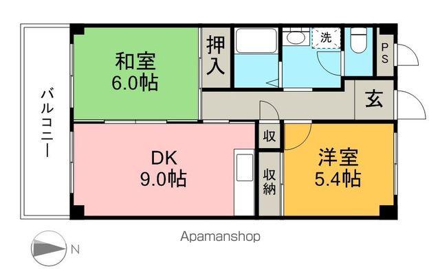 ロイヤルパインズ(2DK/2階)の間取り写真