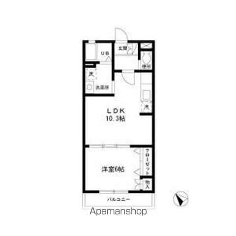 SEPIA COURT F(1LDK/1階)の間取り写真