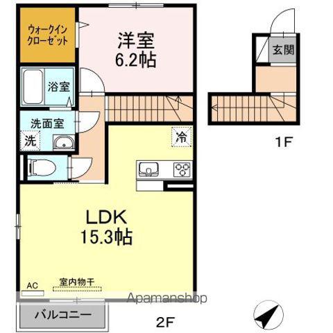 エトワールしゅりⅤ(1LDK/2階)の間取り写真