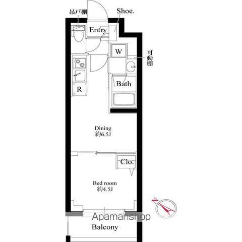 プラチナスクエア赤羽(1DK/1階)の間取り写真