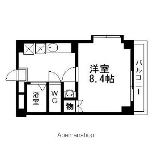 ガーデンヒルズ(1K/3階)の間取り写真