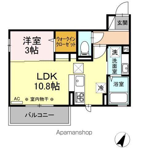 グランスクエア Ⅱ番館(1LDK/1階)の間取り写真