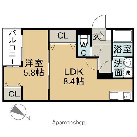 LECIEL中村日赤(1LDK/2階)の間取り写真