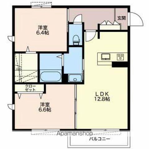 フローラテラスⅡ(2LDK/2階)の間取り写真