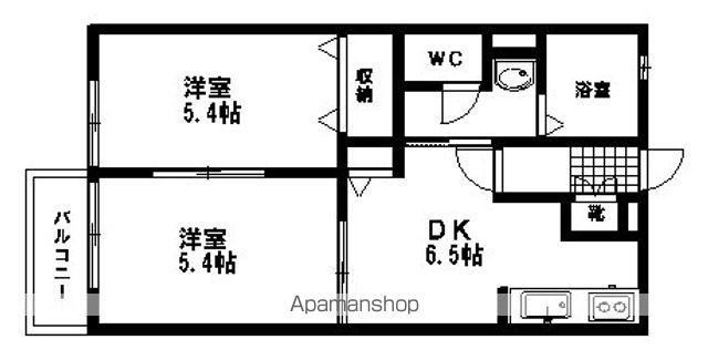 ディアコートエムズ(2DK/2階)の間取り写真