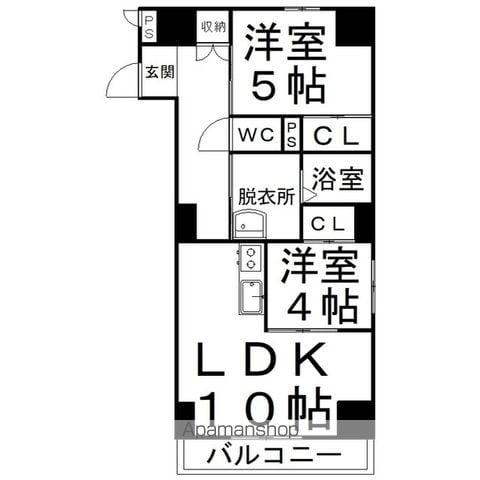 ラペズマンN4(2LDK/8階)の間取り写真