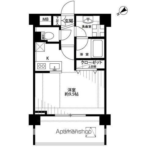 プレール・ドゥーク新宿御苑Ⅱ(ワンルーム/2階)の間取り写真
