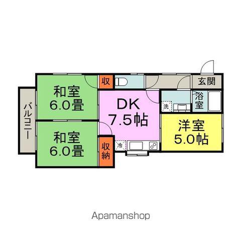 メモリー白鳥第2(3DK/2階)の間取り写真