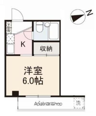 ロジュマン田町(1K/3階)の間取り写真