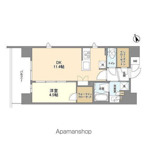 ドゥーエ入谷Ⅲ(1LDK/3階)の間取り写真