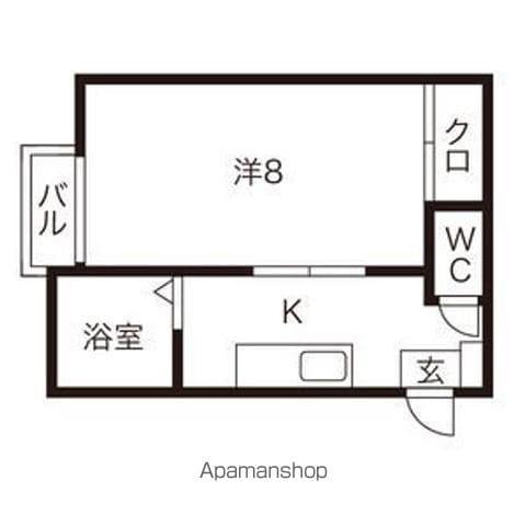 セレーノ(1K/1階)の間取り写真