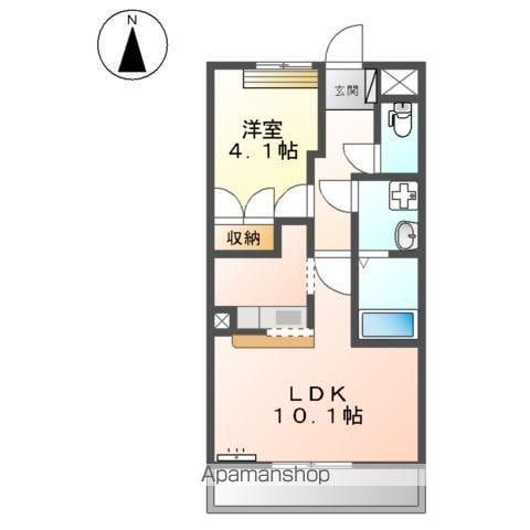 イーストヒルズ(1LDK/1階)の間取り写真