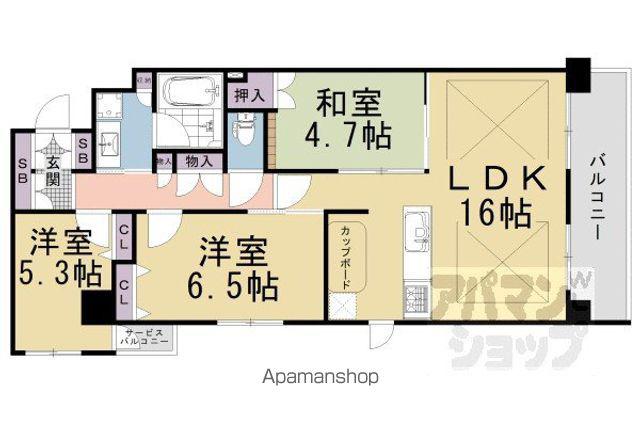 プレサンスロジェ二条城前(3LDK/3階)の間取り写真