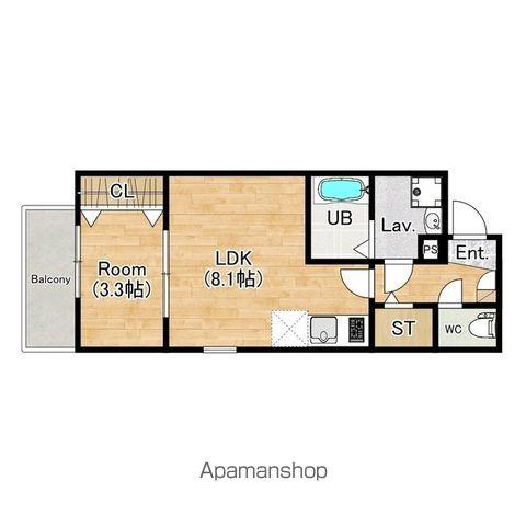 ジーメゾン高石羽衣(1LDK/2階)の間取り写真