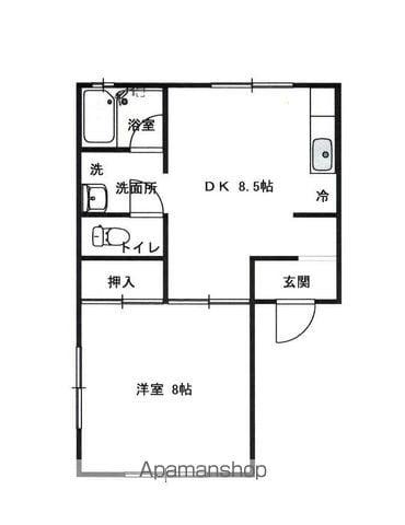 ディライト(1LDK/2階)の間取り写真