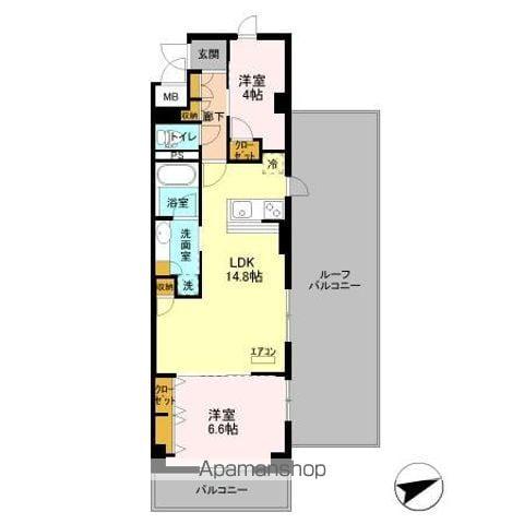 アルメール津田沼(2LDK/6階)の間取り写真