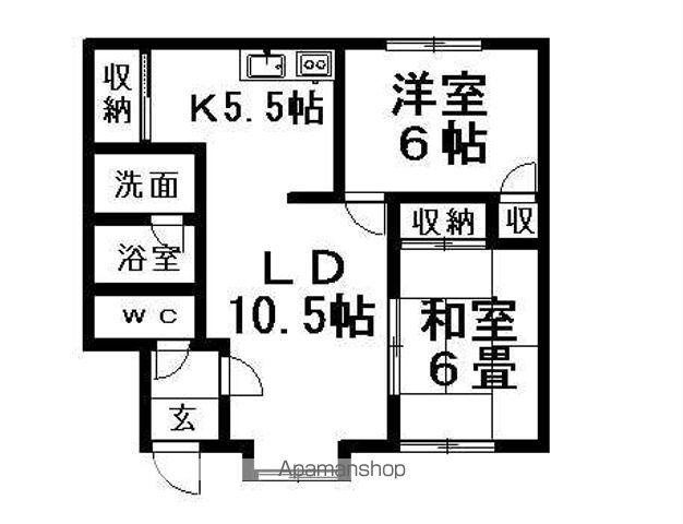 ハイツ第2クラークヒル(2LDK/2階)の間取り写真
