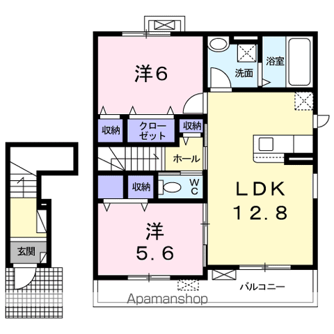 アルモニー(2LDK/2階)の間取り写真
