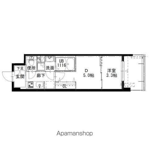 アルティザ姫路(1K/14階)の間取り写真