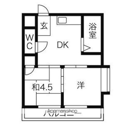 平出ハイツ(2DK/3階)の間取り写真