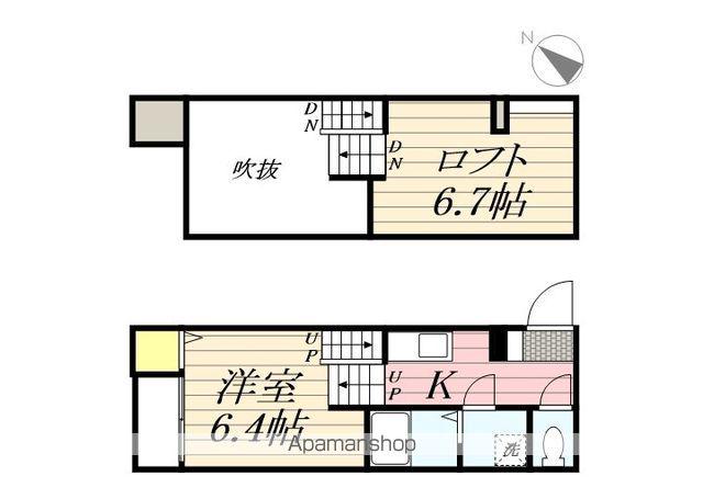 LUNA FORZA新守西(1K/2階)の間取り写真