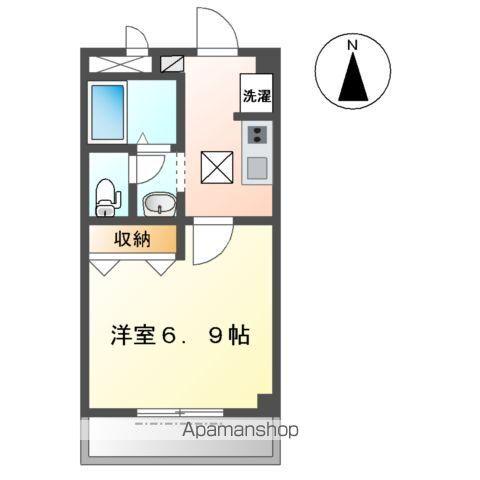 エバーハイツ(1K/1階)の間取り写真
