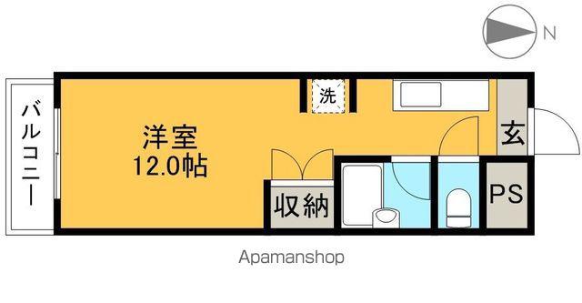 コーポ朝日Ⅵ(ワンルーム/4階)の間取り写真