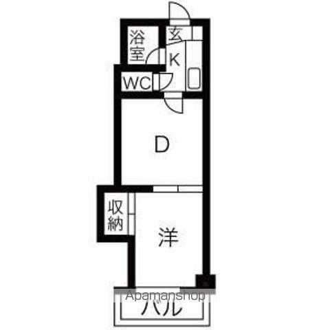 フロンティア2911(1DK/4階)の間取り写真