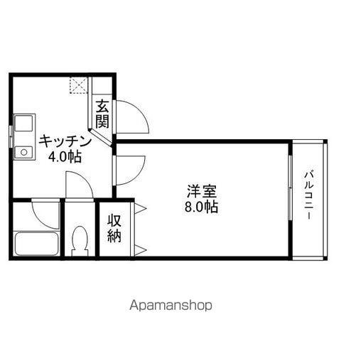ステージハウスパンセ(1DK/2階)の間取り写真