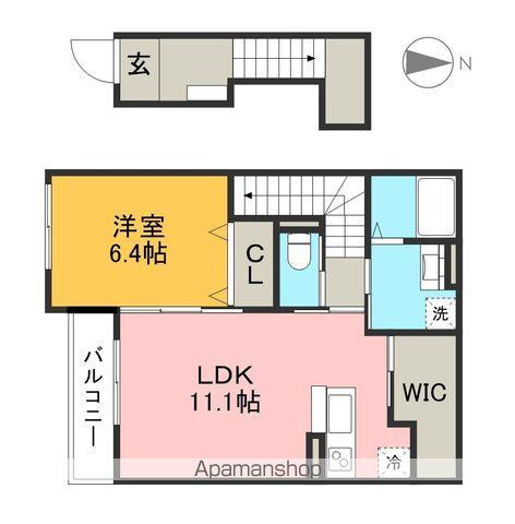 ヒールコートⅡ(1LDK/2階)の間取り写真