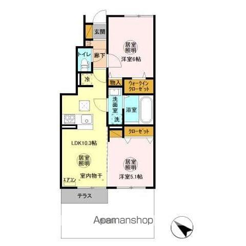 未来 愛(2LDK/1階)の間取り写真