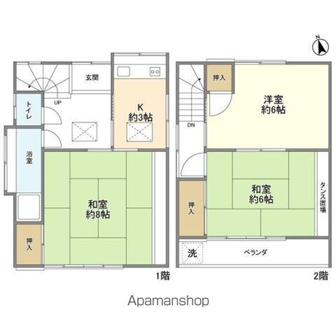京浜東北・根岸線 西川口駅 徒歩18分 2階建 築39年(3K)の間取り写真