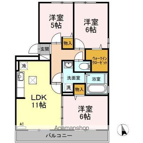 ルコネッサンス(3LDK/1階)の間取り写真