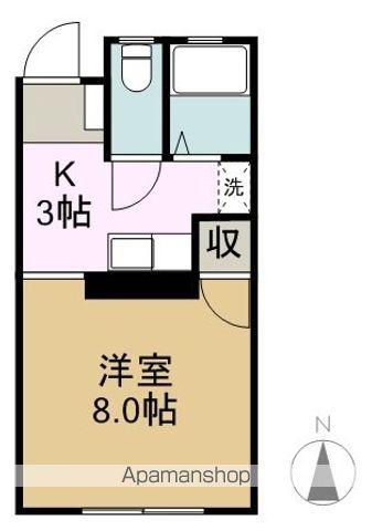 ハイツ佐紀(1K/2階)の間取り写真