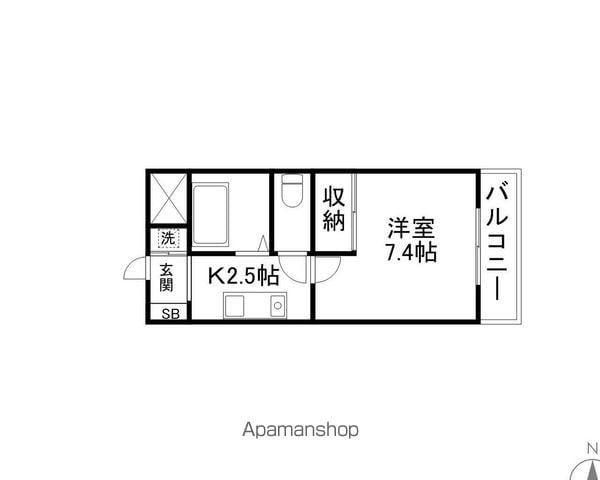 ドミトリーユー(1K/1階)の間取り写真