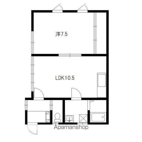 タウンハウスアルファ(1LDK/2階)の間取り写真