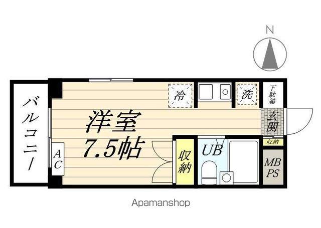 サンハイツユタカ(ワンルーム/3階)の間取り写真
