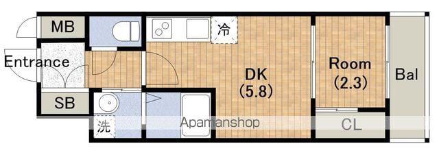 SERENITE南堀江ECLAT(1DK/11階)の間取り写真