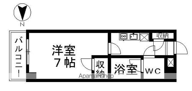 芳野アミティ(1K/3階)の間取り写真