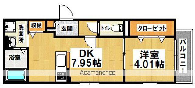 APPLE BLOSSOM中百舌鳥(1DK/2階)の間取り写真