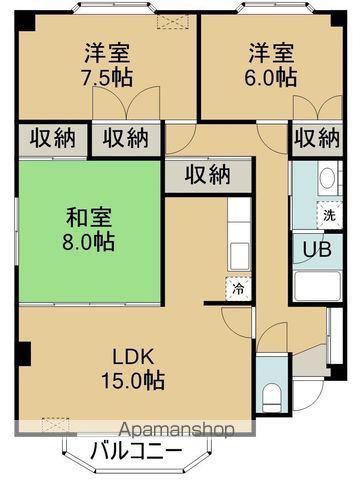 シャトー野ばら(3LDK/4階)の間取り写真
