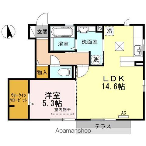 シュトラール(1LDK/1階)の間取り写真